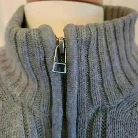 Emanuel Ungaro Gray Full Zip Knit Sweater Jacket Sherpa Lined Men’s M GrampaCore - Picture 5 of 9